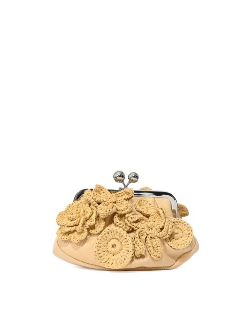 Borsa Pasticcino Bag WKACOMUNE Small effetto rafia con fiori Beige WEEKEND MAX MARA | 2615511045600001